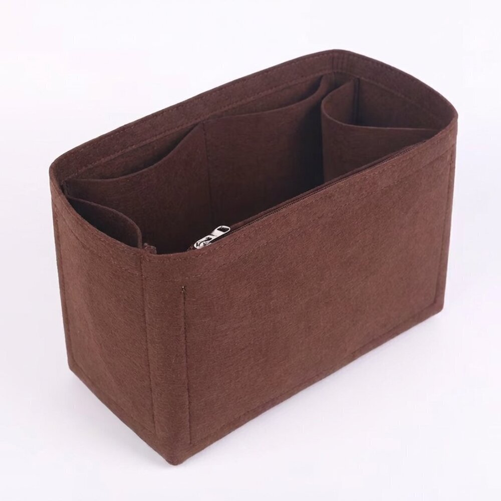Coffee Multi-Pocket Felt Handbag Organizer - Picture 2 of 6